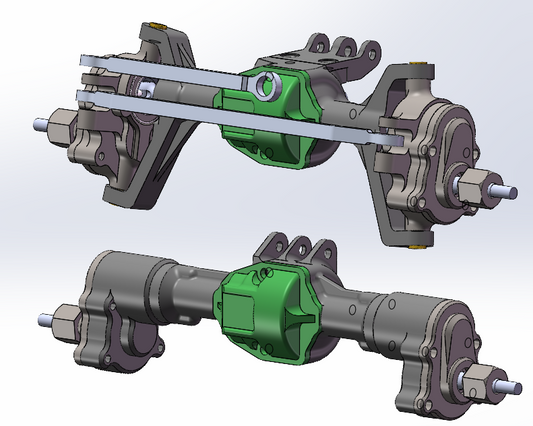 Powerhobby Aluminum Front and Rear Portal Axles +8mm Redcat Ascent-18