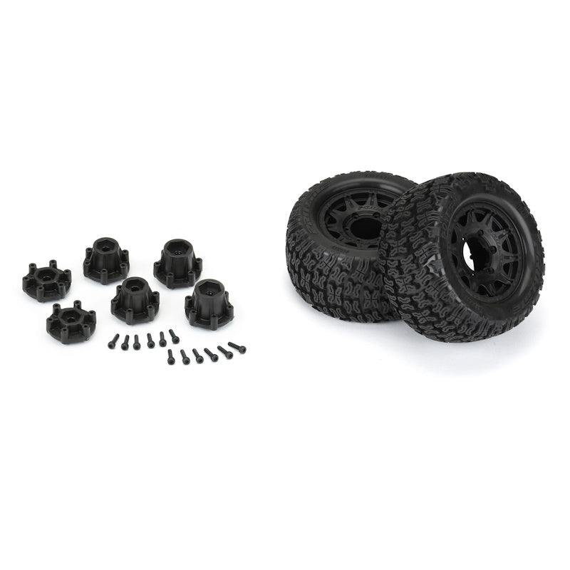 Pro-Line 1023910 Bonesaw 2.8" All-Terrain Truck Tires Mounted on Raid Black 6x30 (2)