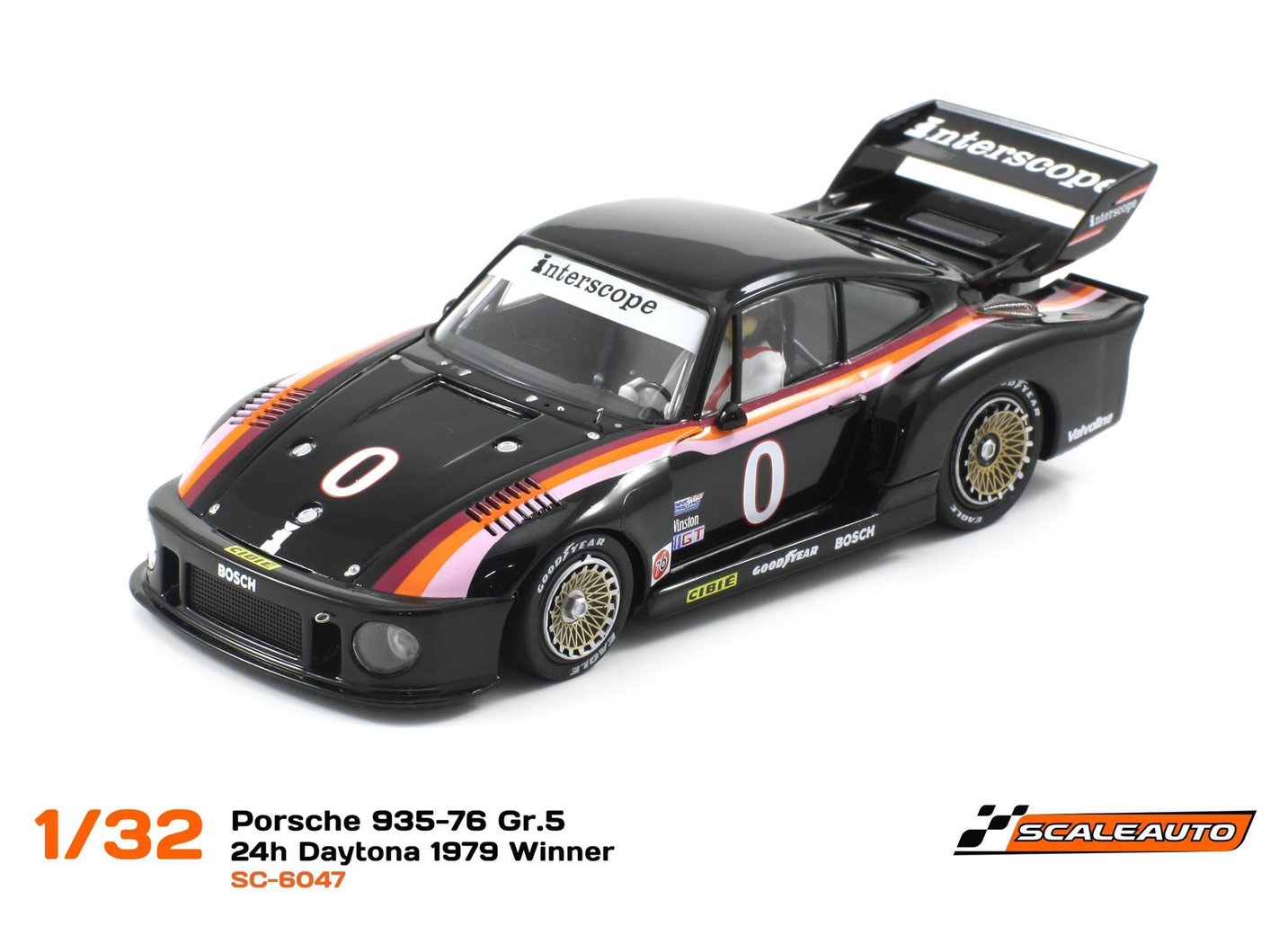 Scaleauto Porsche 935 Interscope #0 24h Daytona 1979 1/32 Slot Car SC-6047