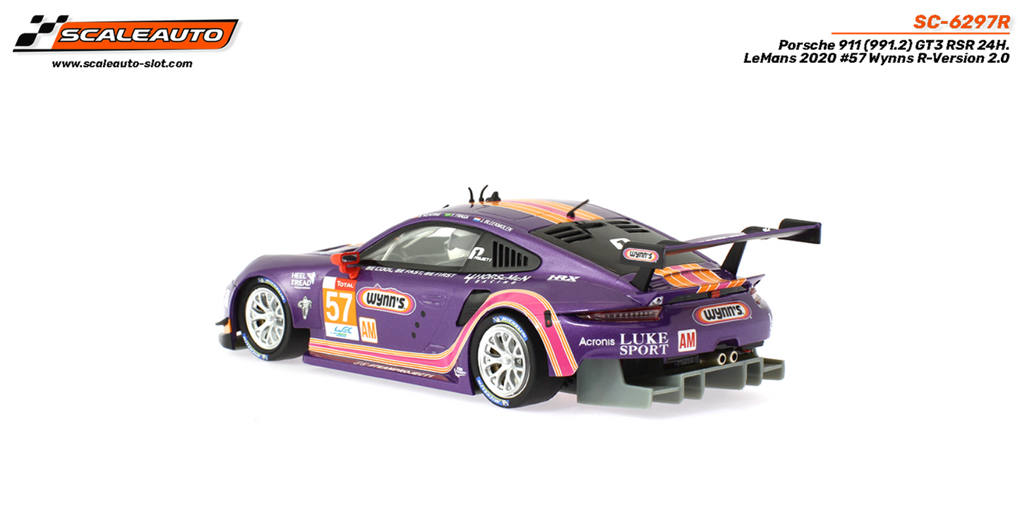 Scaleauto Porsche 911.2 GT3 24h Le Mans 2020 Wynns R-Series 1/32 Slot Car SC-6297R