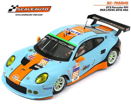 Scaleauto Porsche 991 RSR Gulf Le Mans 24h 2016 1/24 Slot Car SC-7058HS