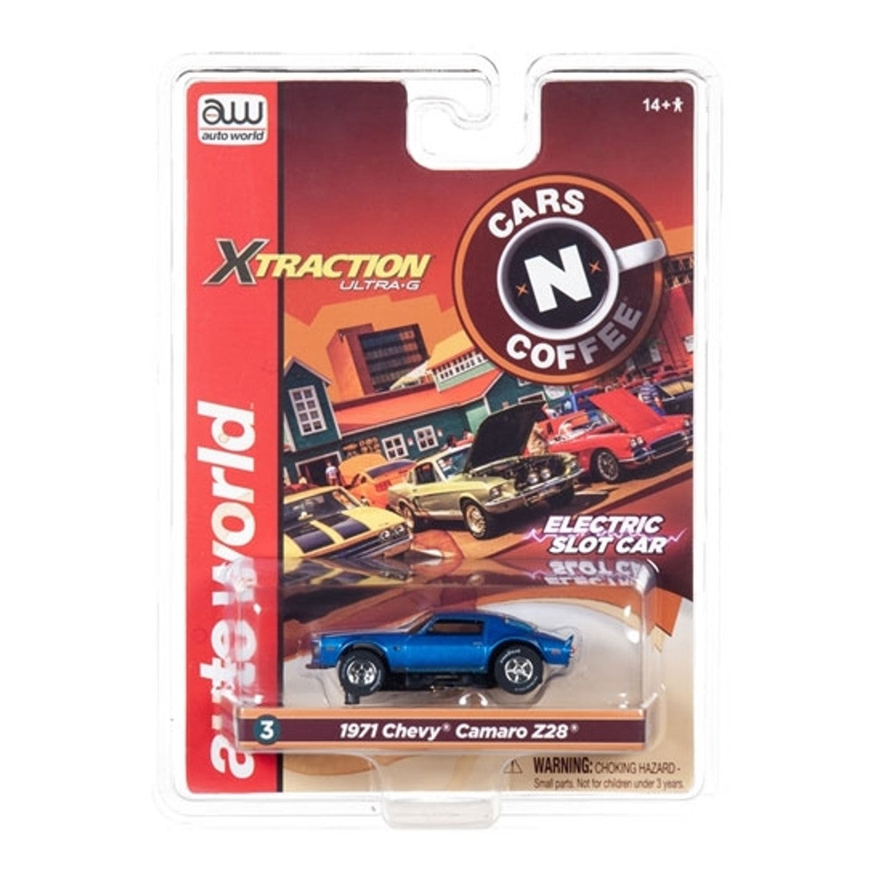 Auto World 1971 Chevy Camaro Z28 Blue R26 HO Slot Car SC341 for AFX