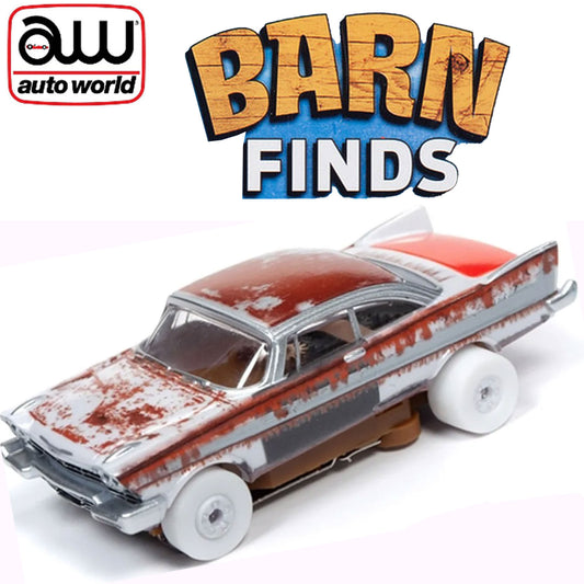 Auto World iWheels Bran Finds 1958 Plymouth Belvedere Thunderjet HO Slot Car SC345