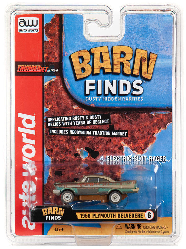 Auto World Bran Finds 1958 Plymouth Belvedere Thunderjet HO Slot Car SC345 fits AFX