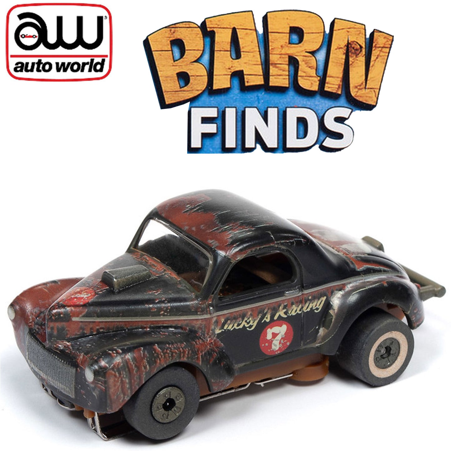 Auto World 1941 WILLYS GASSER Barn Finds HO Slot Car SC345 fits AFX Thunderjet