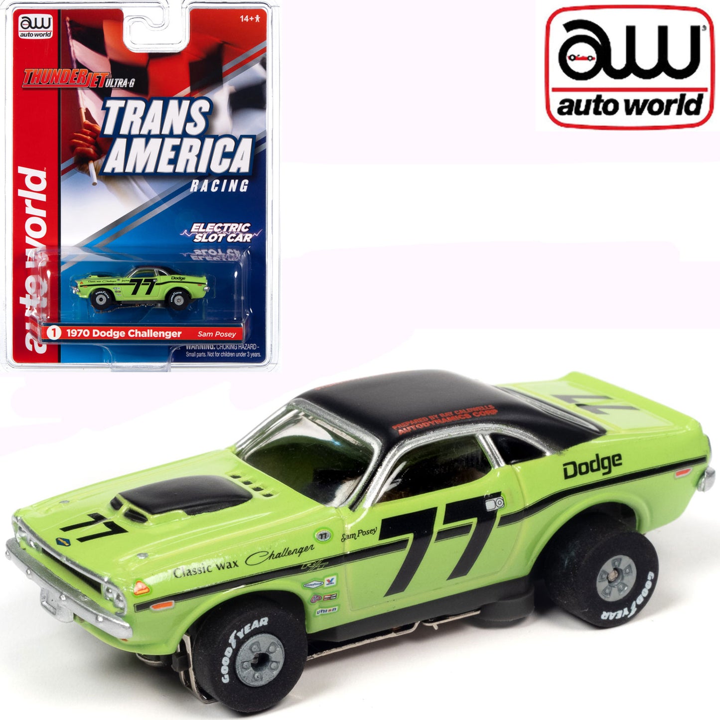 Auto World Sam Posey 1970 Dodge Challenger T/A HO Slot Car SC357 fits AFX