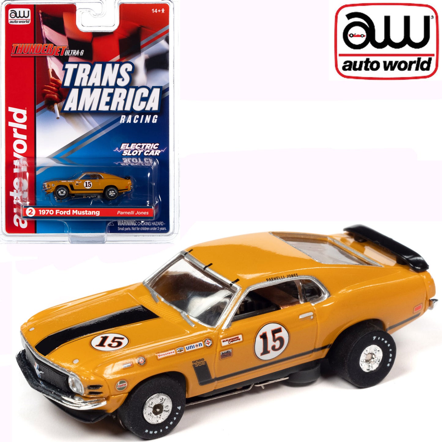 Auto World Parnelli Jones 1970 Ford Mustang HO Slot Car SC357 fits AFX