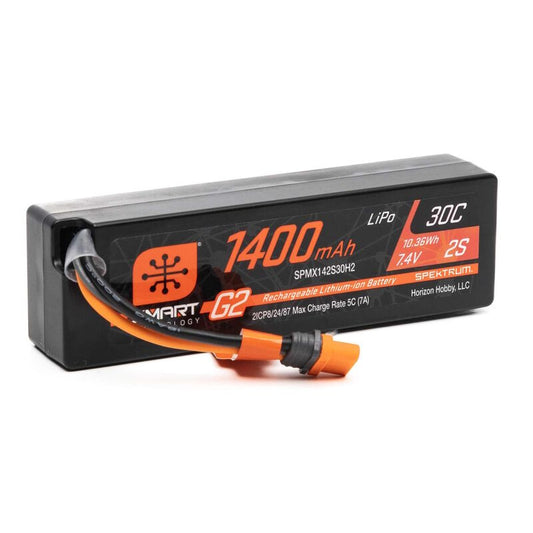 Spektrum SPMX142S30H2 7.4V 1400mAh 2S 30C Smart G2 LiPo Battery: IC2