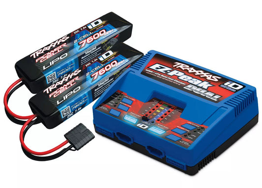 Traxxas COMBO 2991 EZ-Peak Plus 8Amp Dual Lipo Charger + 2x 7600mah 25C Lipo