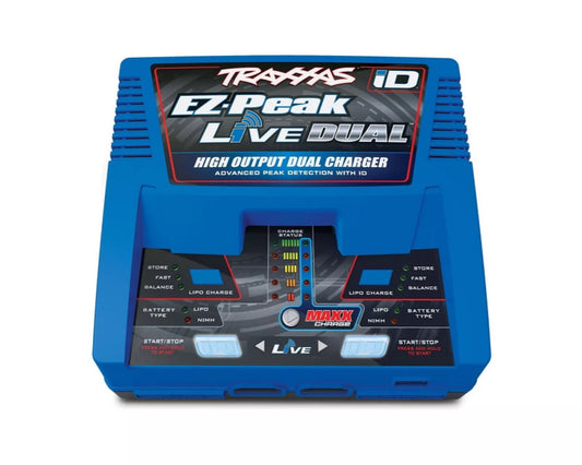 Traxxas 2973 EZ-Peak Live Multi-Chemistry Dual Battery Charger w/Auto iD 4s 200w