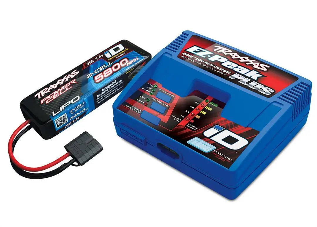 Traxxas 2992 iD Charger w/ 2S 5800mAh 25C 7.4V 2-cell LiPo Battery w ID Connector