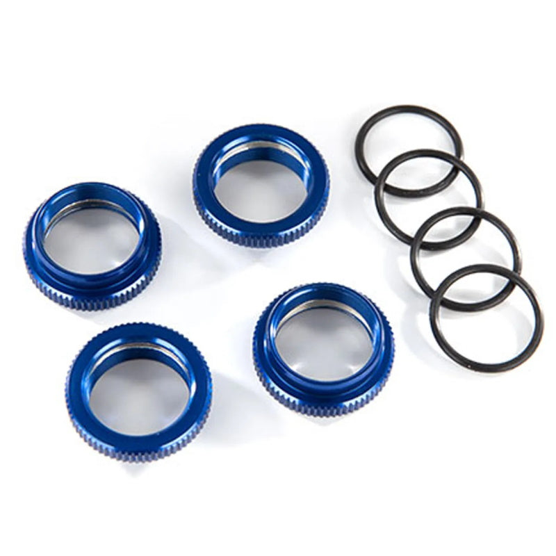 Traxxas 8968X Spring Retainer Blue-Anodized Aluminum GT-Maxx Shocks (4) Maxx