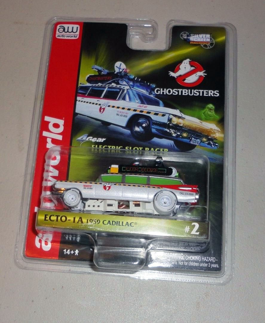 Autoworld iWheels Ghostbusters Ecto Cadillac Ambulance HO Slot Car AFX AW