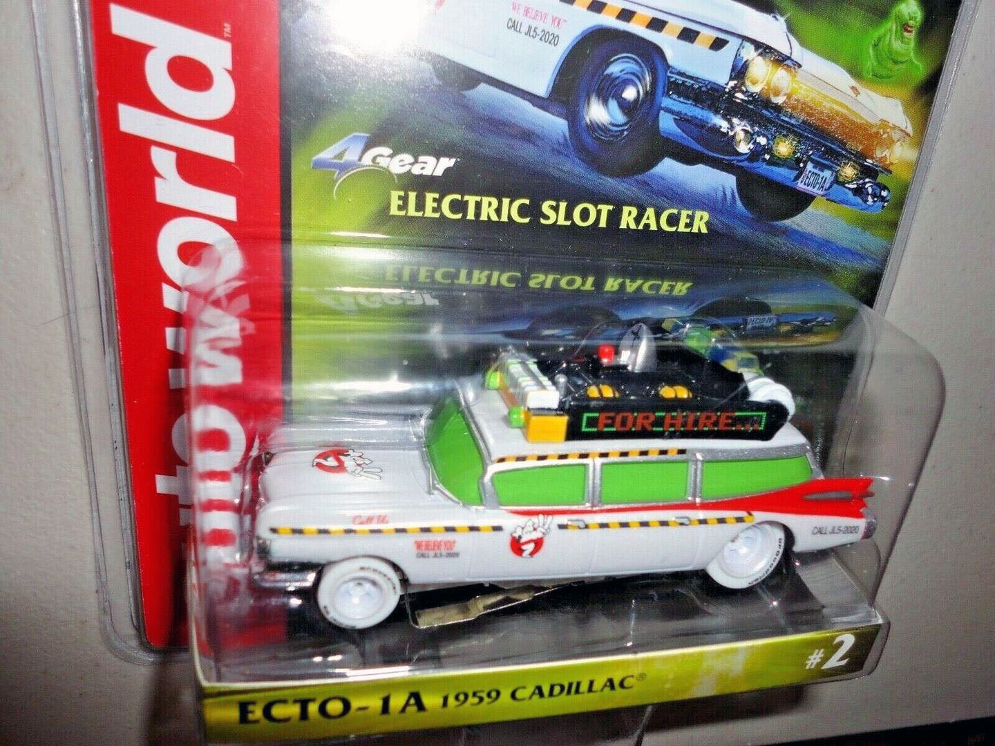 Autoworld iWheels Ghostbusters Ecto Cadillac Ambulance HO Slot Car AFX AW