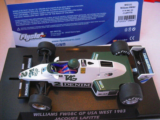 Fly W40102 Williams FW08C GP USA West 1983 Jacques Lafitte 1/32 Slot Car