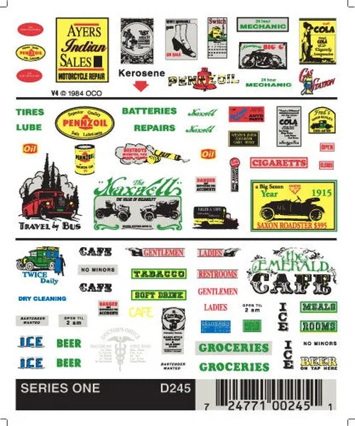 Woodland Scenics D245 Dry Transfer Decals Series One Railroad Advertisement - PowerHobby