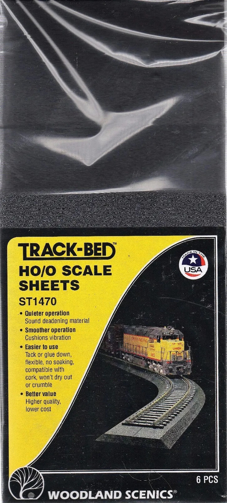 Woodland Scenics ST1470 HO/O Scale Track Bed Sheets 6 Pieces - PowerHobby