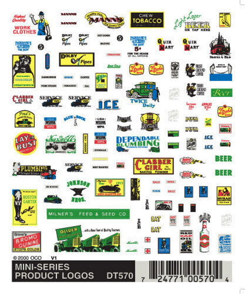 Woodland Scenics DT570 Product Logos Mini Train Decal Sheet.