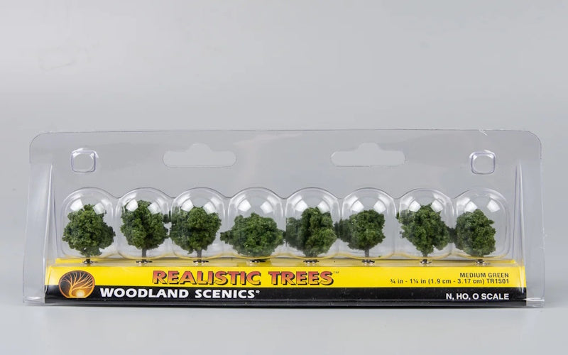 Woodland Scenics TR1501 N/HO Assembled Tree Medium Green 1-1/4" Train Scenery