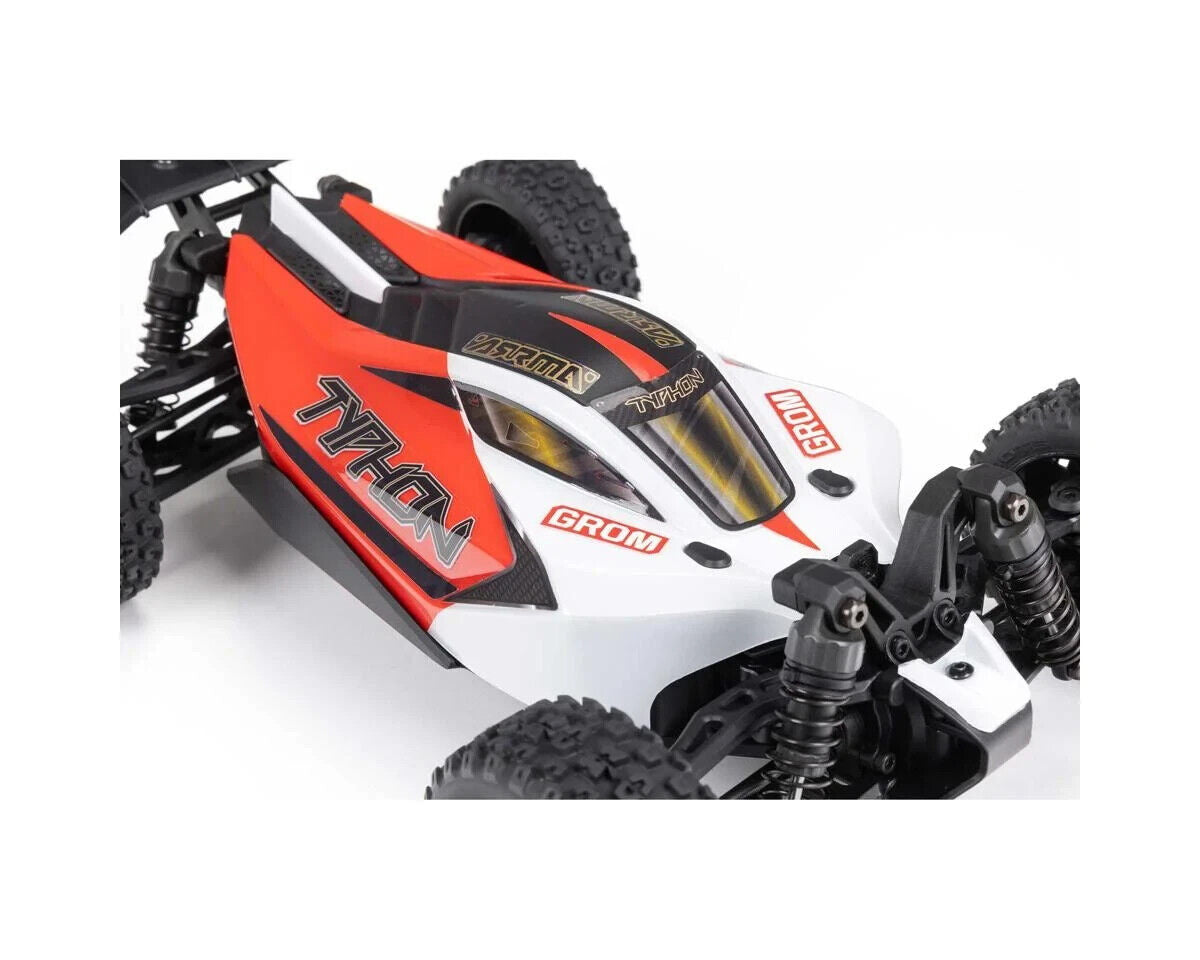 Arrma ARA2106T2 Typhon Grom MEGA 4WD 380 Brushed 1/18 Buggy RTR Red/White.