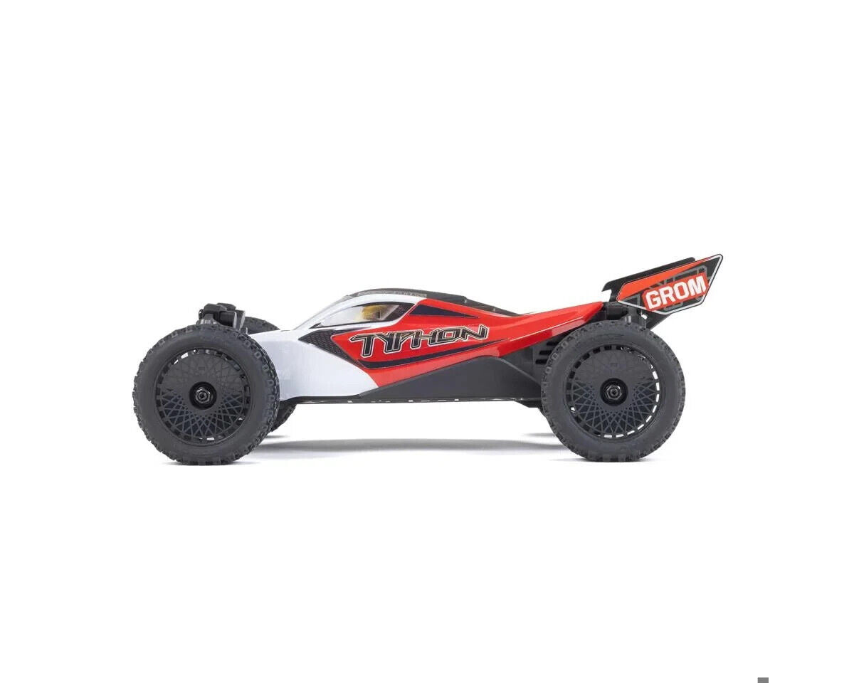 Arrma ARA2106T2 Typhon Grom MEGA 4WD 380 Brushed 1/18 Buggy RTR Red/White.