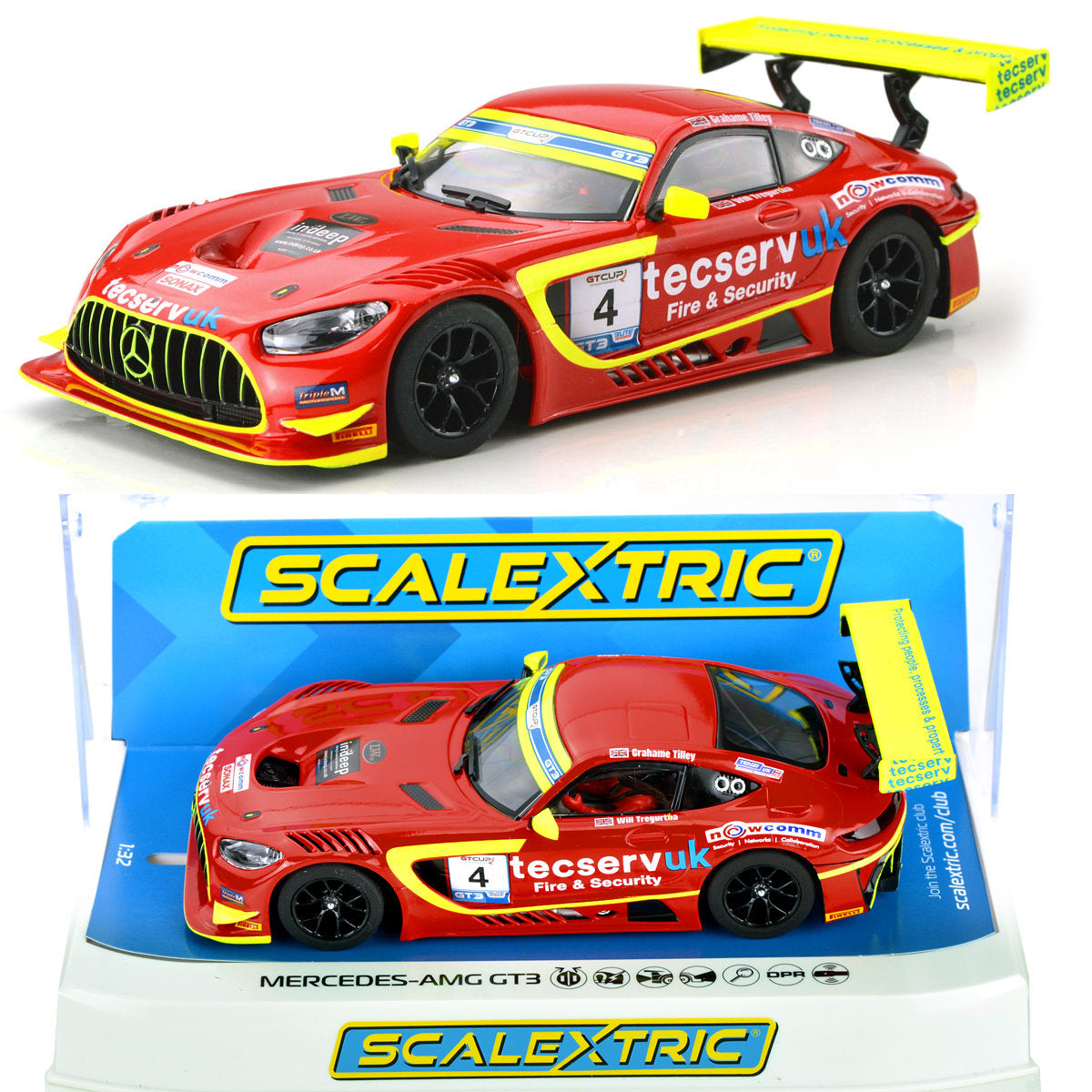 Scalextric Mercedes-AMG GT3 Tecserv UK 1/32 Slot Car C4332 for Carrera SCX