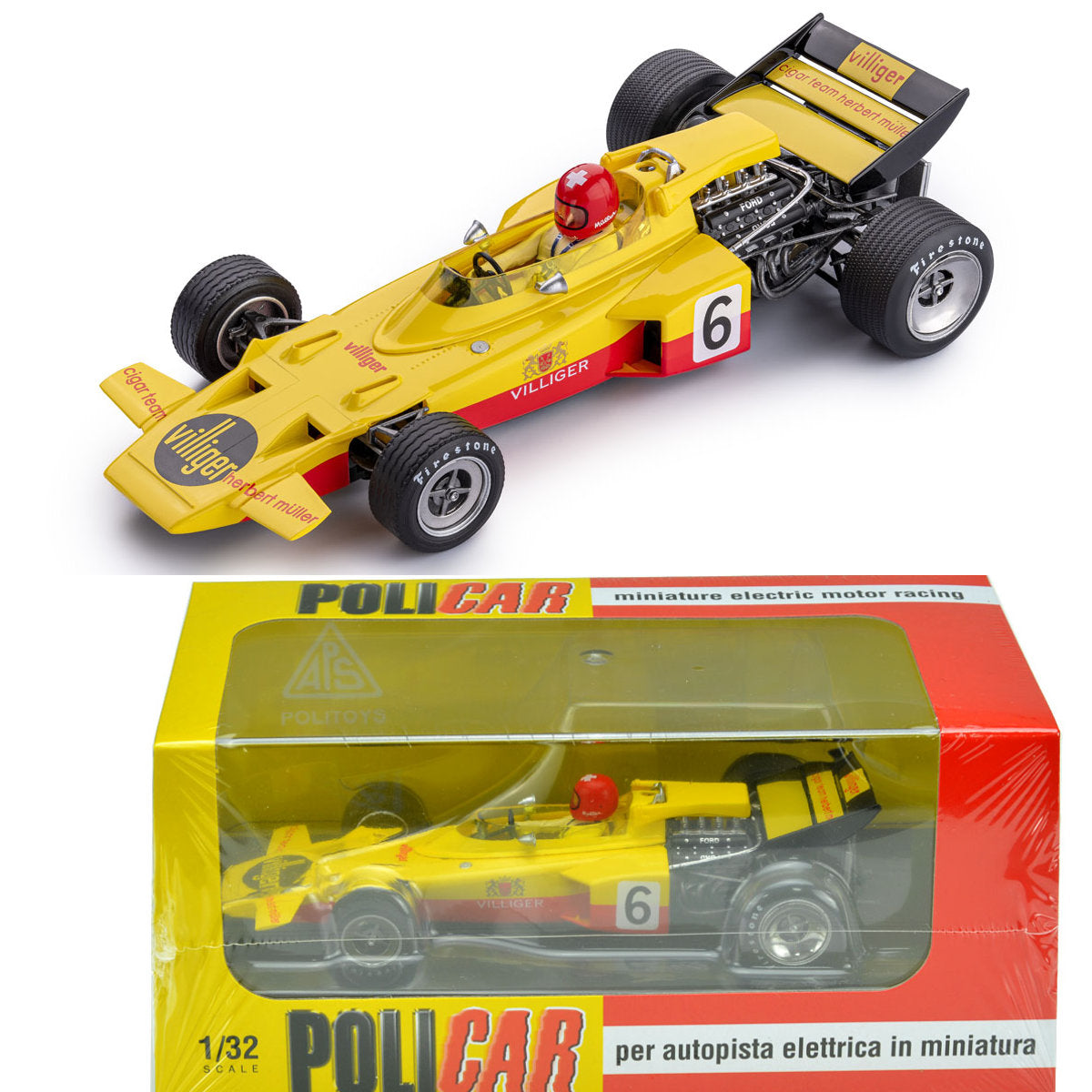 Policar Lotus 72 Monza GP 1971 Herbert Muller 1/32 Slot Car CAR02H