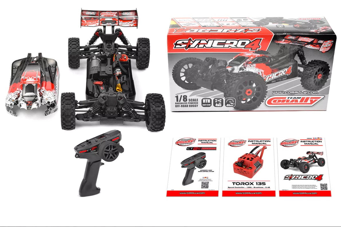 Team Corally COR00287-R Syncro-4 1/8 Scale 4S Brushless Off Road Buggy RTR Red