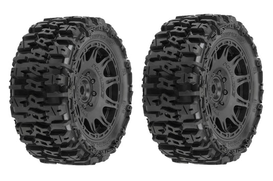 Pro-Line Racing Trencher 5.7in Tires Mounted on Raid Black 8x48 Removable 24mm