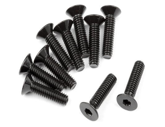 HPI HPI107375 Flat Head Screw, M2.5X10mm, Hex Socket, (10pcs), Venture - PowerHobby