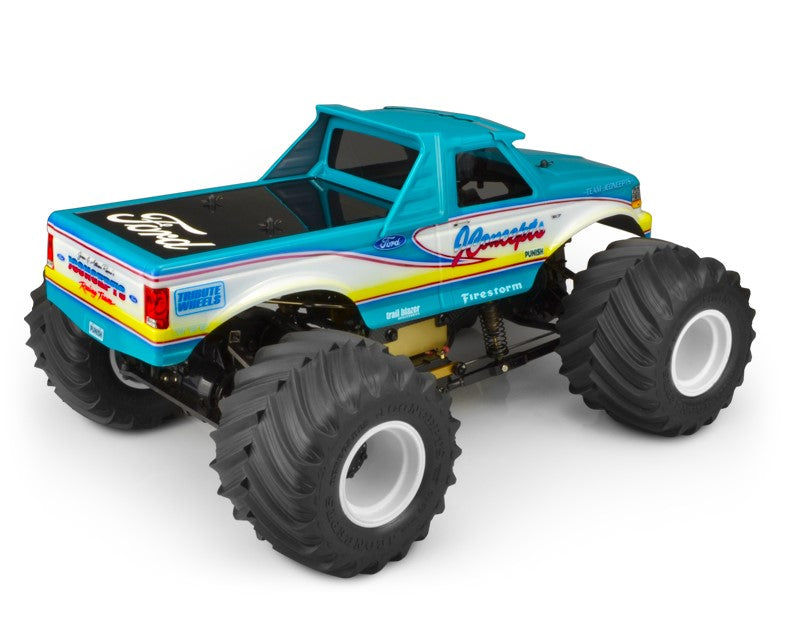 Jconcepts 0404 1993 Ford F-250 Monster Truck Clear Body w/ Racerback and Sun Visor