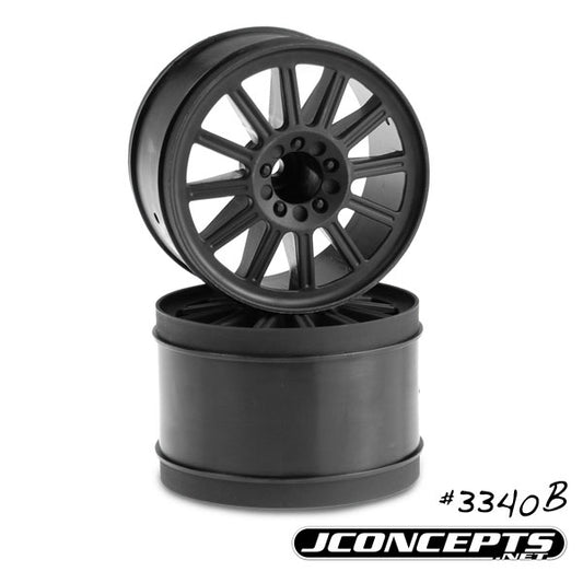 JConcepts 12mm Hex Rulux 2.8" Front Wheel (2) (Black) Traxxas Stampede / Rustler