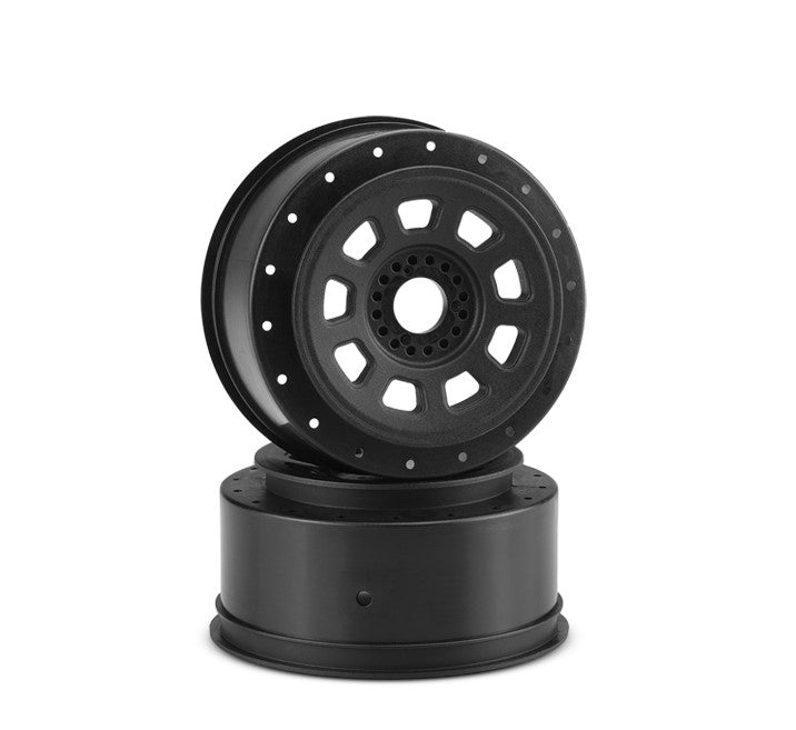 JConcepts 9-Shot Short Course Dirt Oval Wheels (2) Black w/17mm Hex