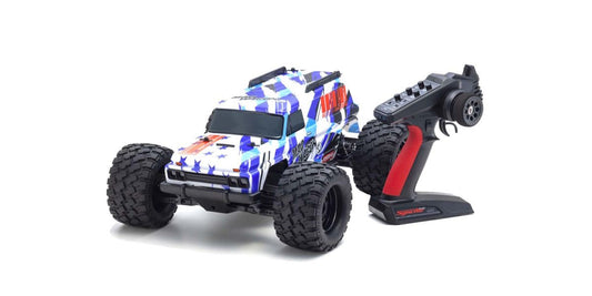 Kyosho KYO34701T2  1980 Mad Wagon 1/10 4WD RTR Brushless Monster Truck, Blue