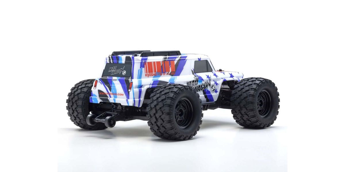 Kyosho KYO34701T2  1980 Mad Wagon 1/10 4WD RTR Brushless Monster Truck, Blue