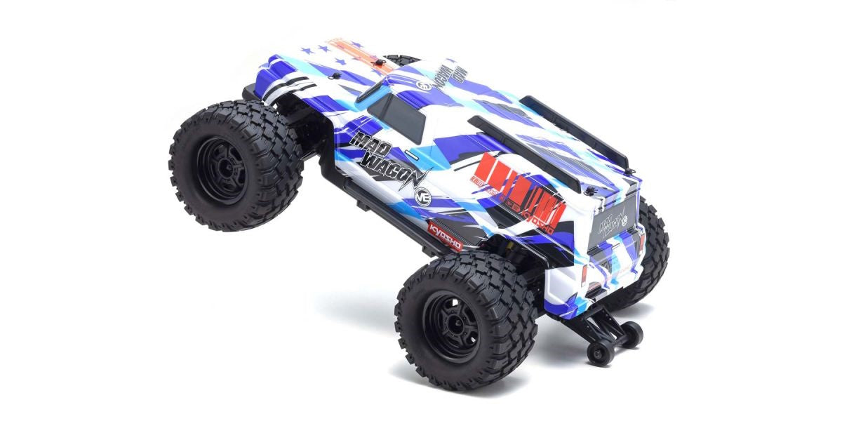 Kyosho KYO34701T2  1980 Mad Wagon 1/10 4WD RTR Brushless Monster Truck, Blue