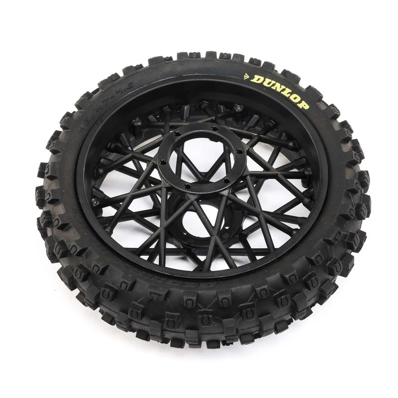 Losi LOS46005 Dunlop MX53 Rear Tire Mounted Black PM-MX - PowerHobby