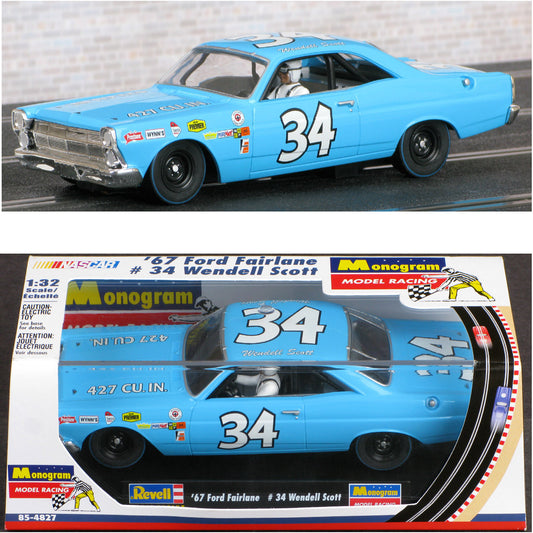 Revell Monogram 1967 Ford Fairlane Wendell Scott Nascar #34 1/32 Slot Car 85-4827