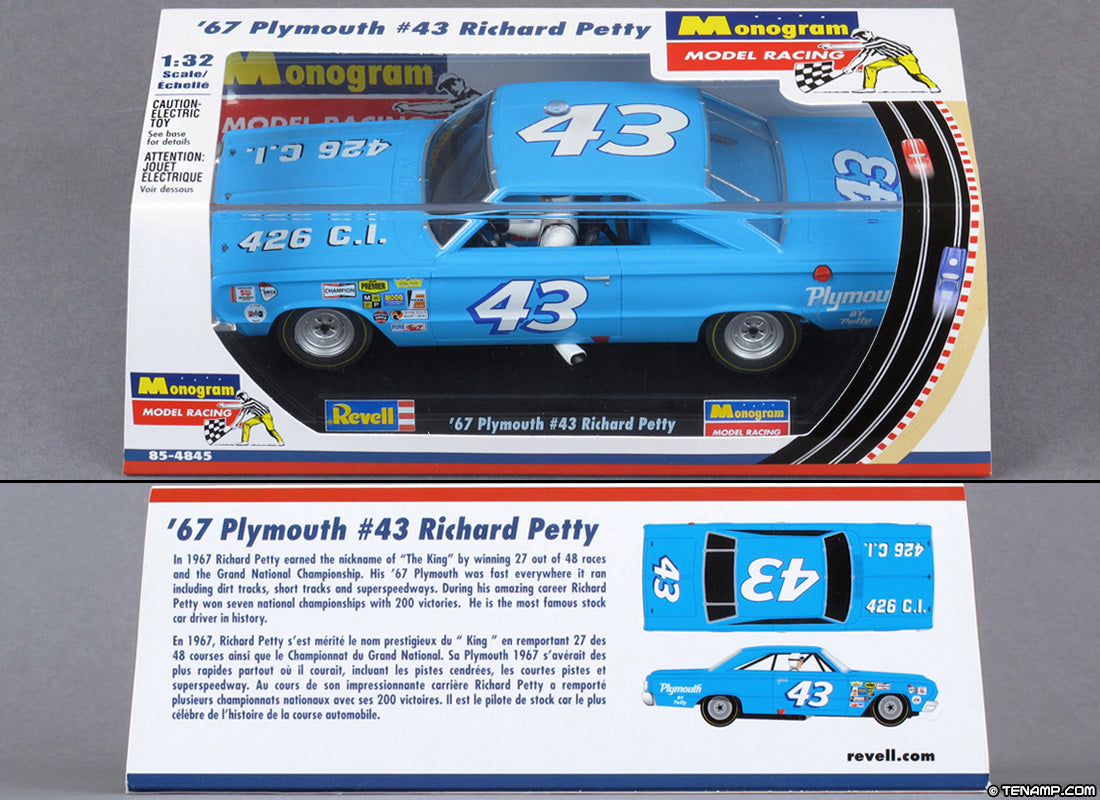 Revell Monogram 1967 Plymouth Richard Petty Nascar #43 1/32 Slot Car 85-4845