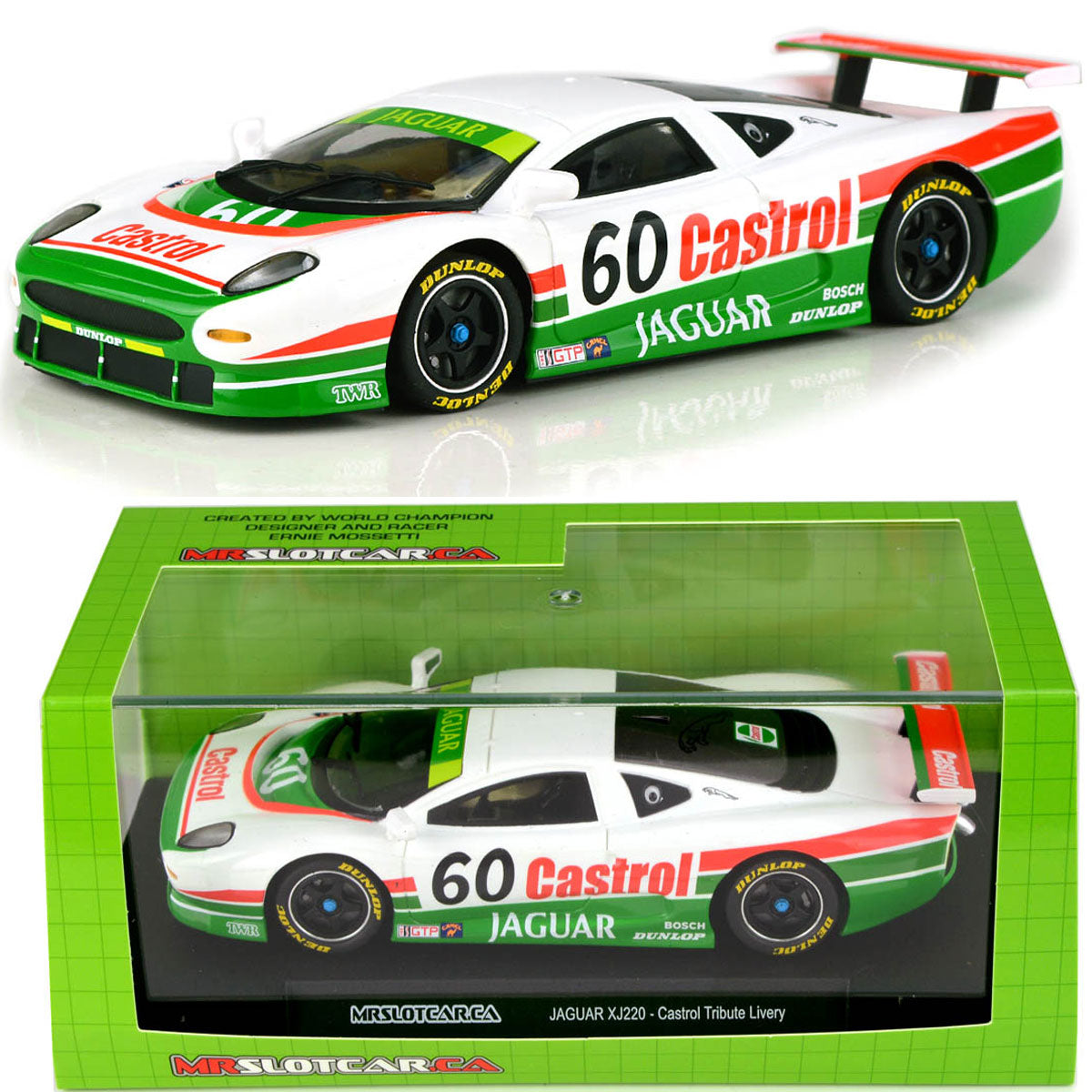 MRSLOTCAR Jaguar XJ220 Castrol MR 1/32 Slot Car MR1086 for Slot.it Scalextric