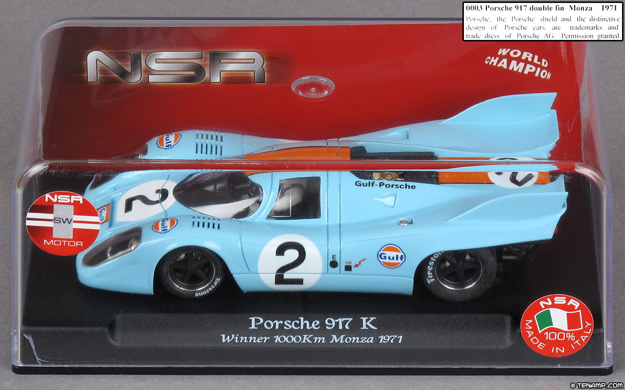 NSR Porsche 917K Double Fin Gulf 1/32 Slot Car 0003 for Revoslot Slot.it