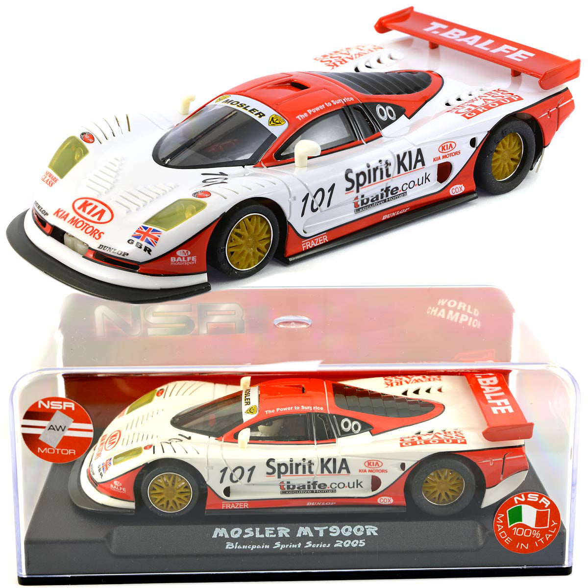 NSR Mosler MT900R Kia Blancpain Sprint Series 2005 1/32 Slot Car 0031