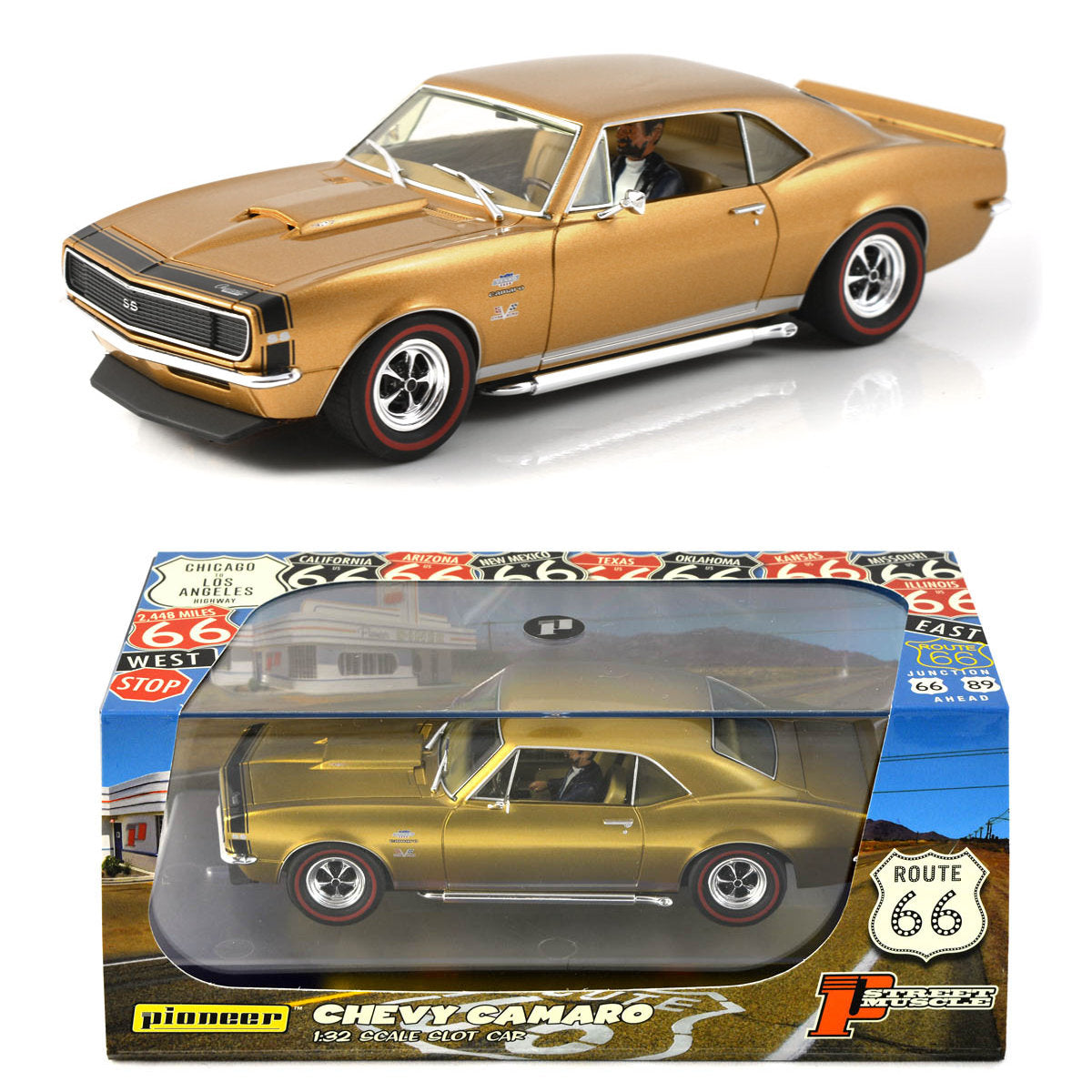 Pioneer Chevy Camaro Yenko SS427 GOLD 1/32 Slot Car for Scalextric DPR P106