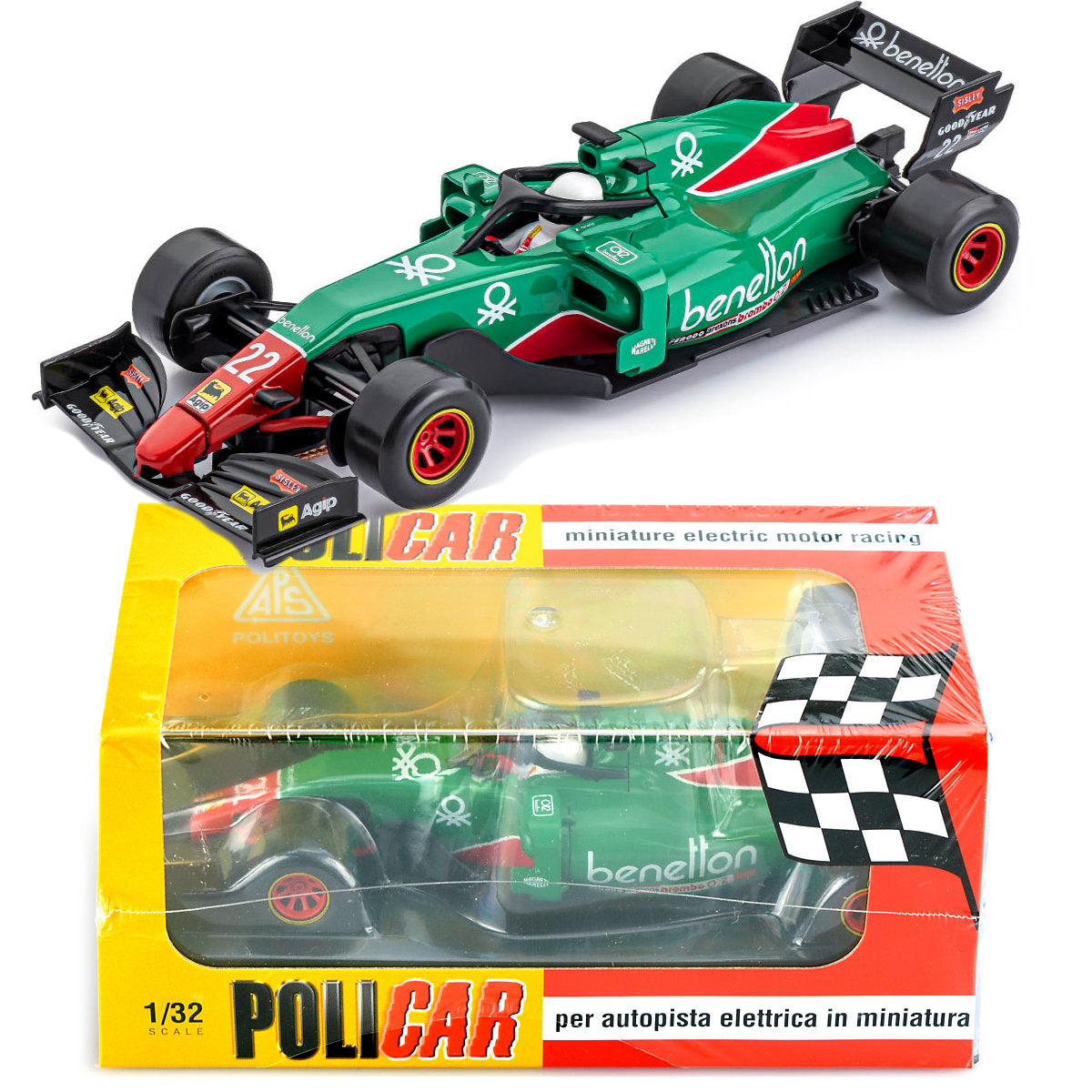 Policar Monoposto GEMS Formual F1 Euroracing 185T 1/32 Slot Car CAR07A