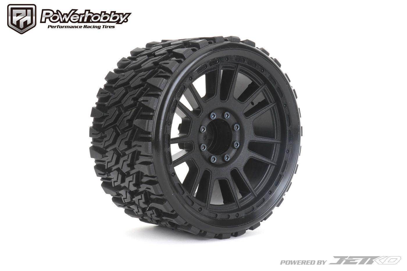 Powerhobby 1/8 MT 4.0 Prophet Belted Mounted Tires w Removable Hex Wheels (2) - PowerHobby