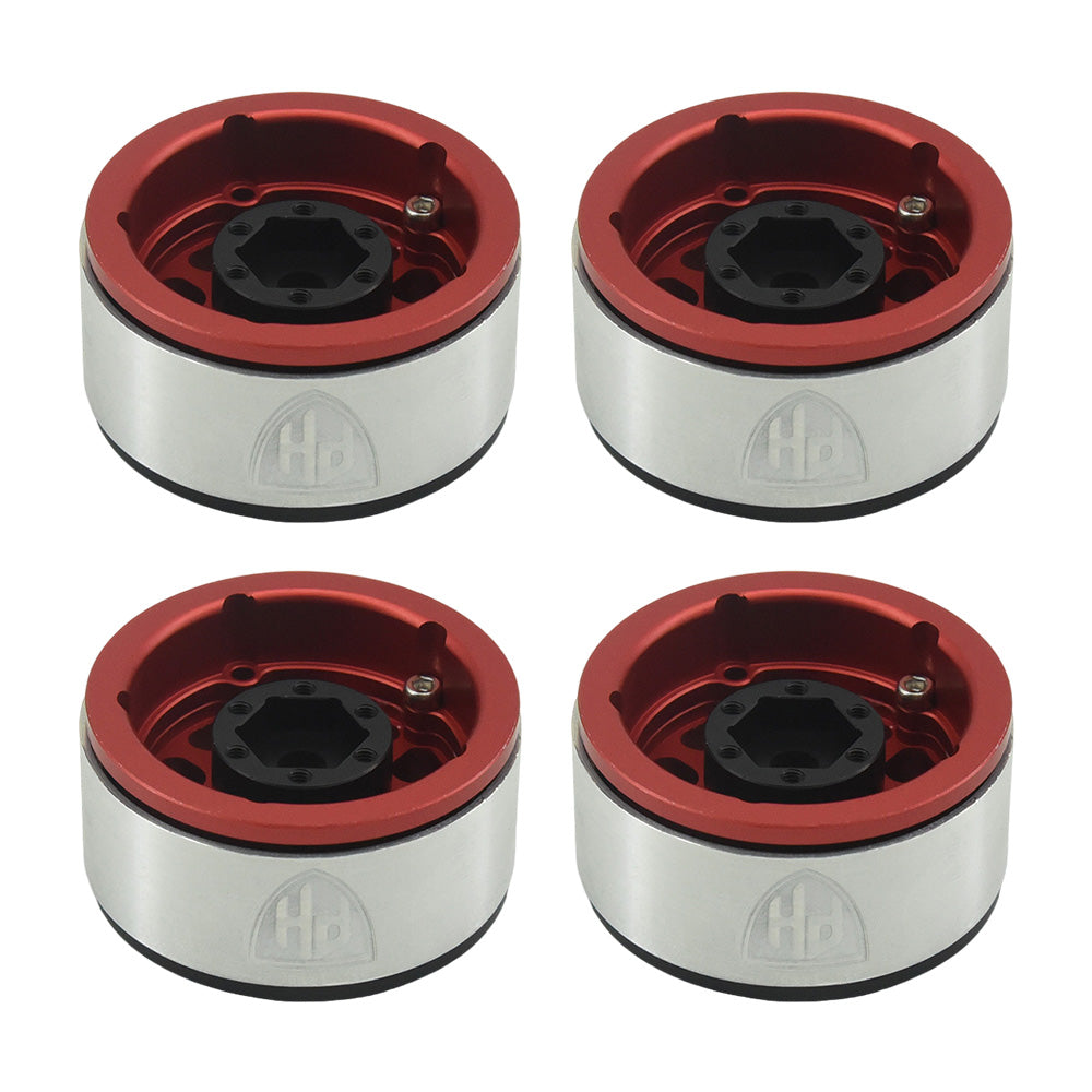 Powerhobby Aluminum 2.2" Beadlock Wheels Red (4) 1/10 Rock Crawler - PowerHobby