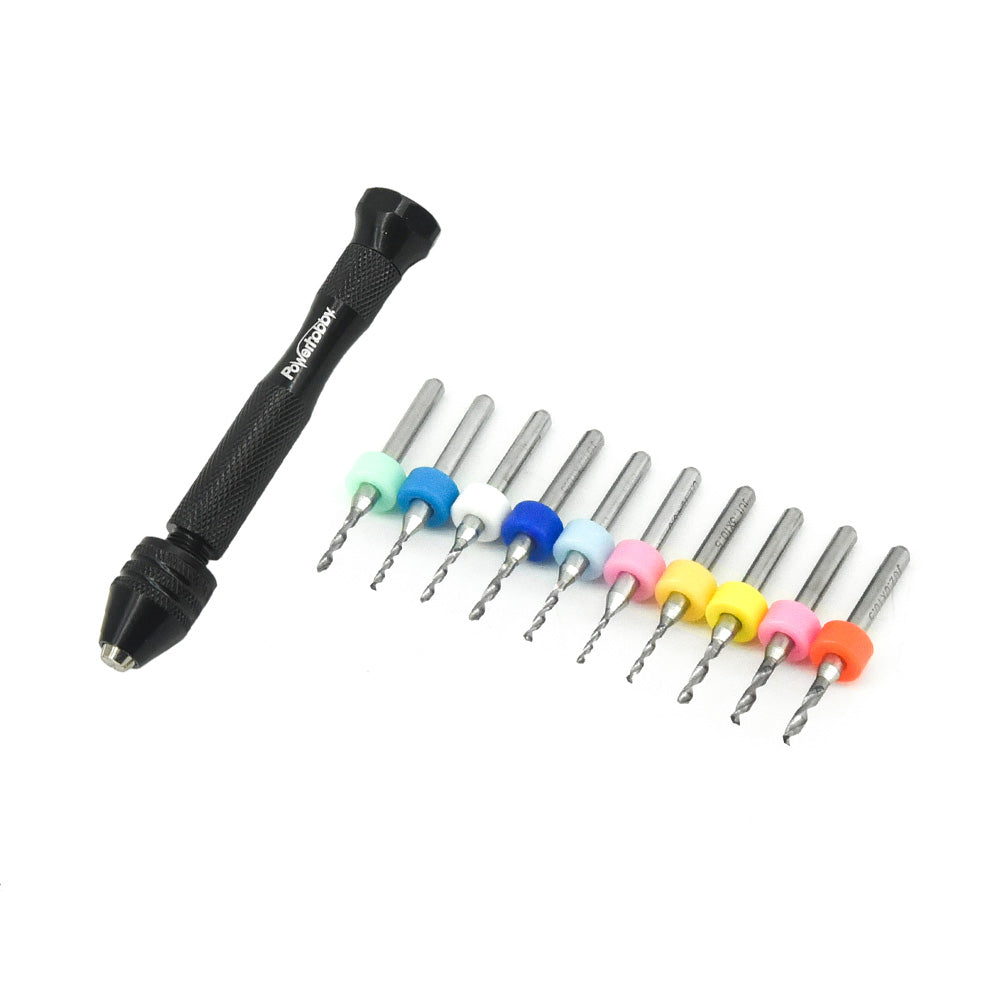 Powerhobby 1.1 - 2.0mm Precision Shock Piston Drill Bit / Hand Drill set - PowerHobby