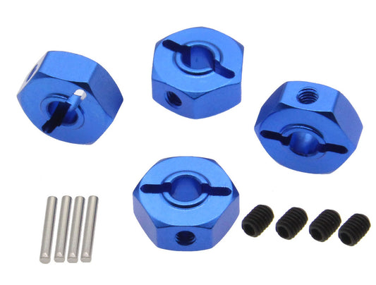 Powerhobby 12mm Wheel Hex (4) Blue Losi Mini LMT