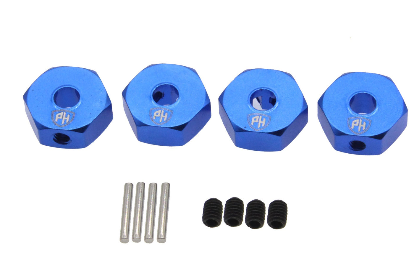 Powerhobby 12mm Wheel Hex (4) Blue Losi Mini LMT