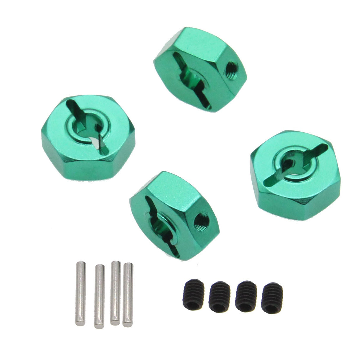 Powerhobby 12mm Wheel Hex (4) Green Losi Mini LMT